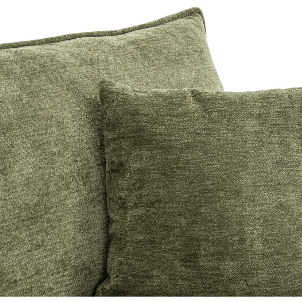Living and Home 2 Seater Sofa Green Chenille with Throw Pillows Image 4
