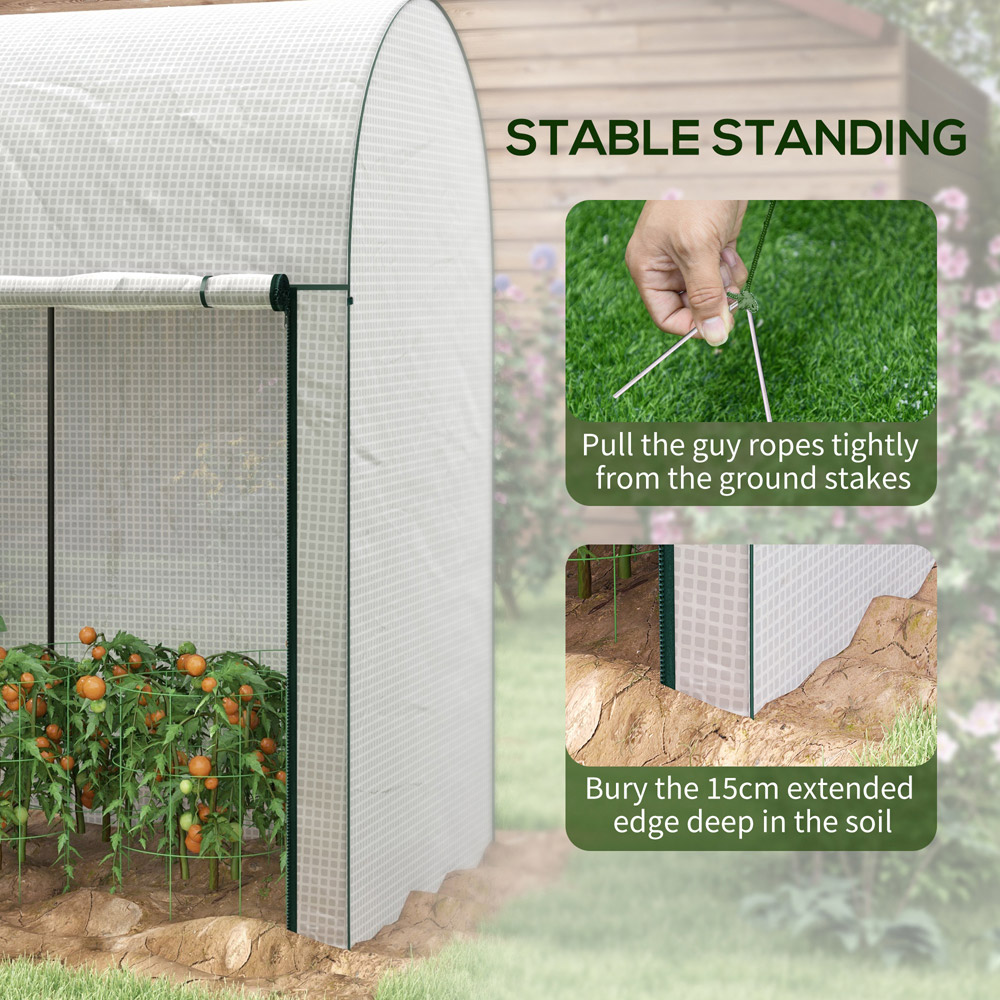 Outsunny 6.56 x 3.28ft Tomato Greenhouse with Roll Up Zipped Doors Image 7