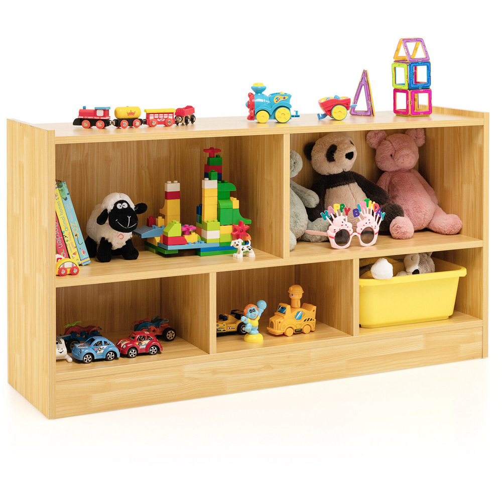 Costway 5 Shelf Kids Wooden Bookcase Image 3