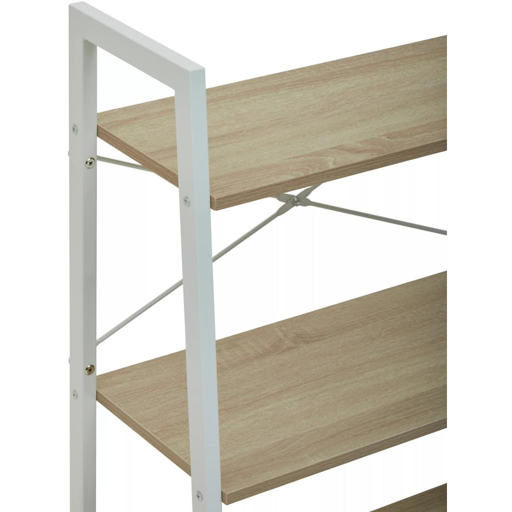 Premier Housewares Bradbury 3 Shelf Natural Oak Veneer Ladder Bookshelf Image 6