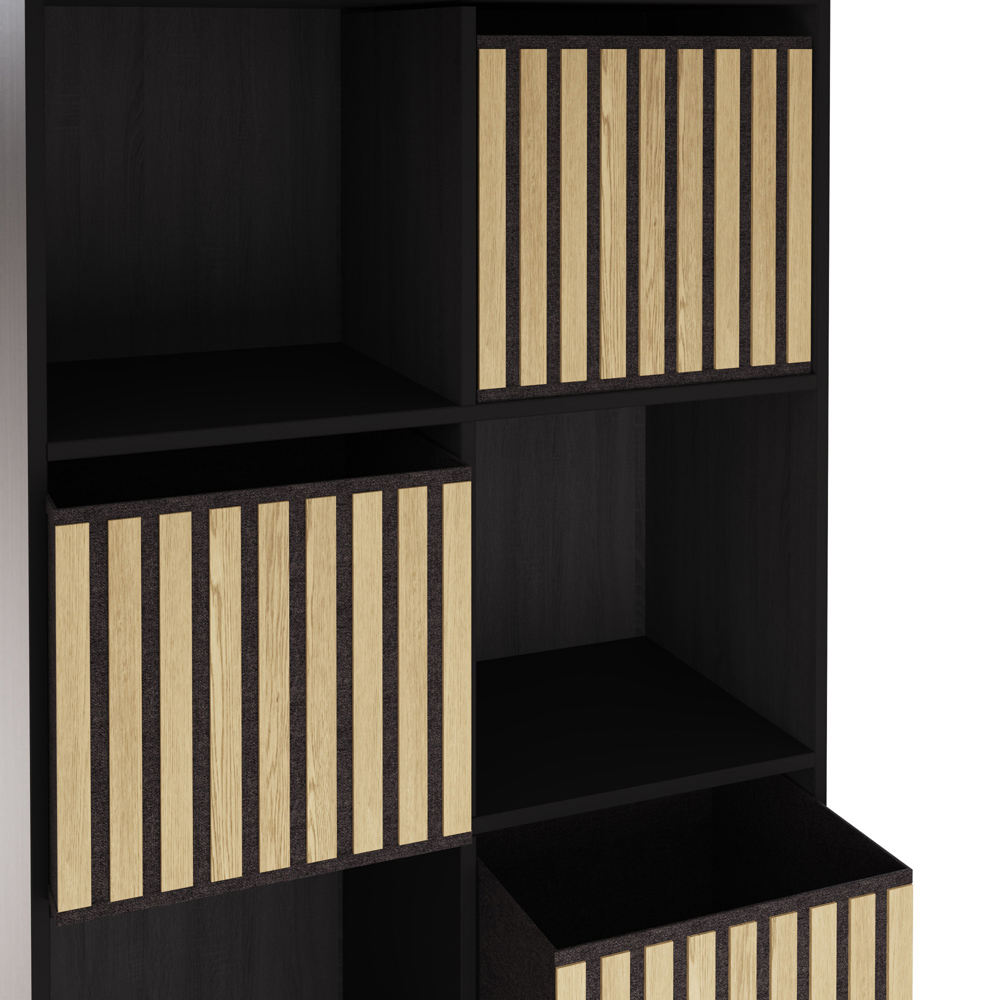 GFW Kube 4 Drawer 4 Shelf Black and Oak Storage Unit Image 6
