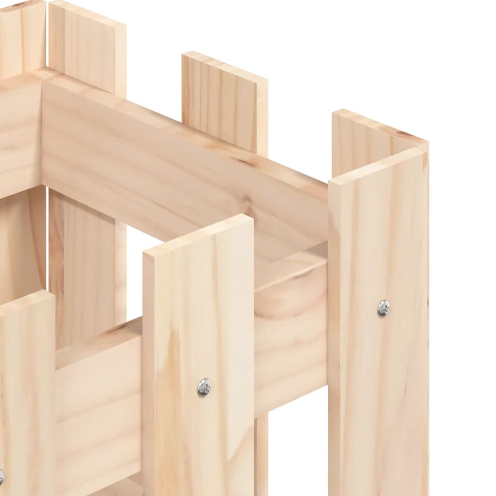 vidaXL Brown Solid Pine Wood Fence Design Garden Planter 30 x 30 x 30cm Image 6