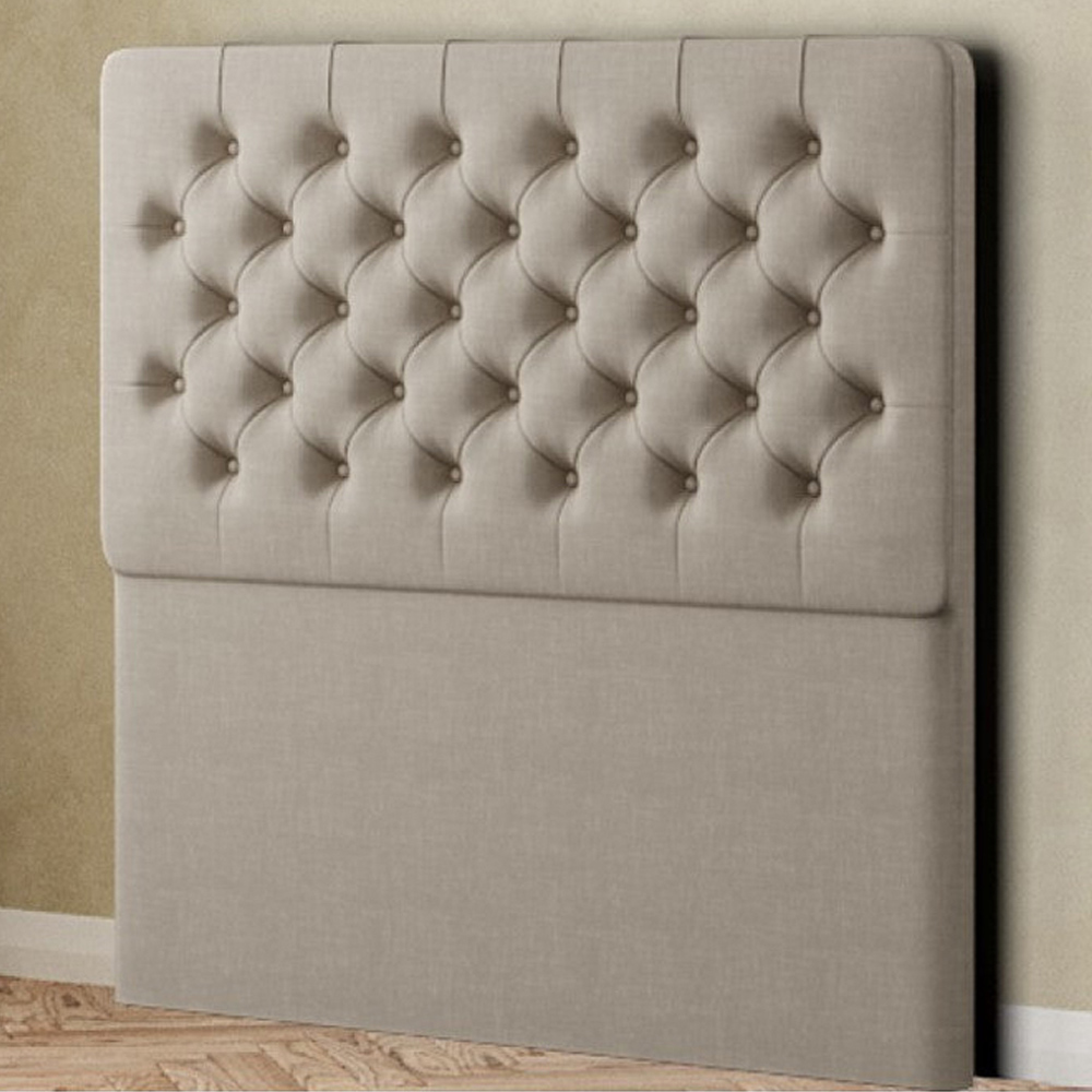 Eleganza Mary Chesterfield Small Double Cream Malham Weave Floor Standing Headboard Image 1