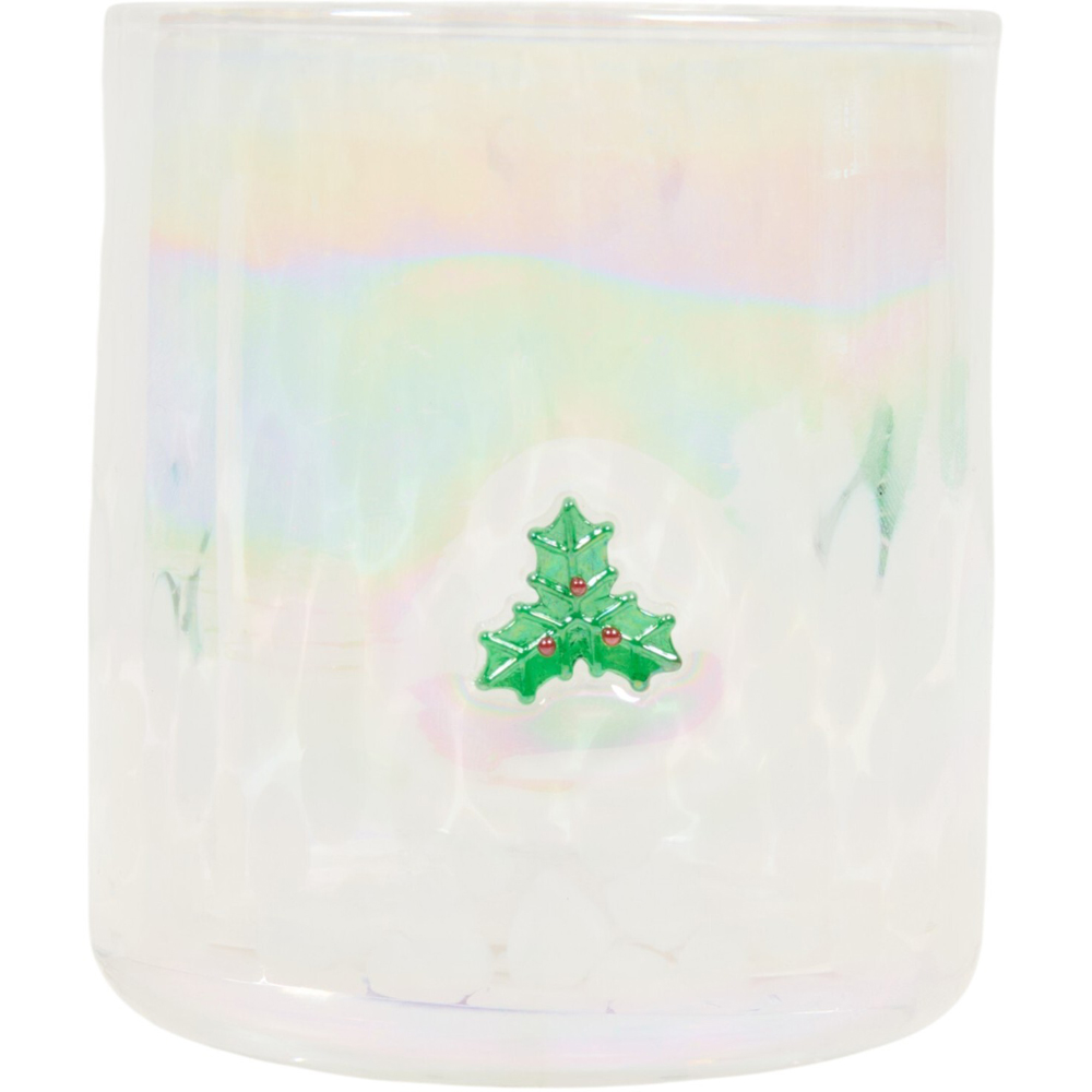 Iridescent Confetti Glass with Xmas Icons Image 2