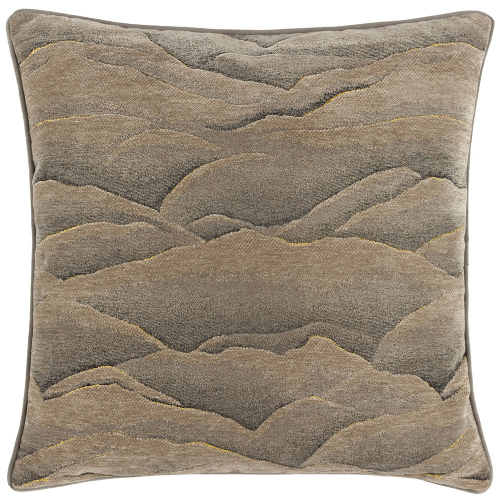 Paoletti Stratus Taupe Jacquard Cushion Image 1