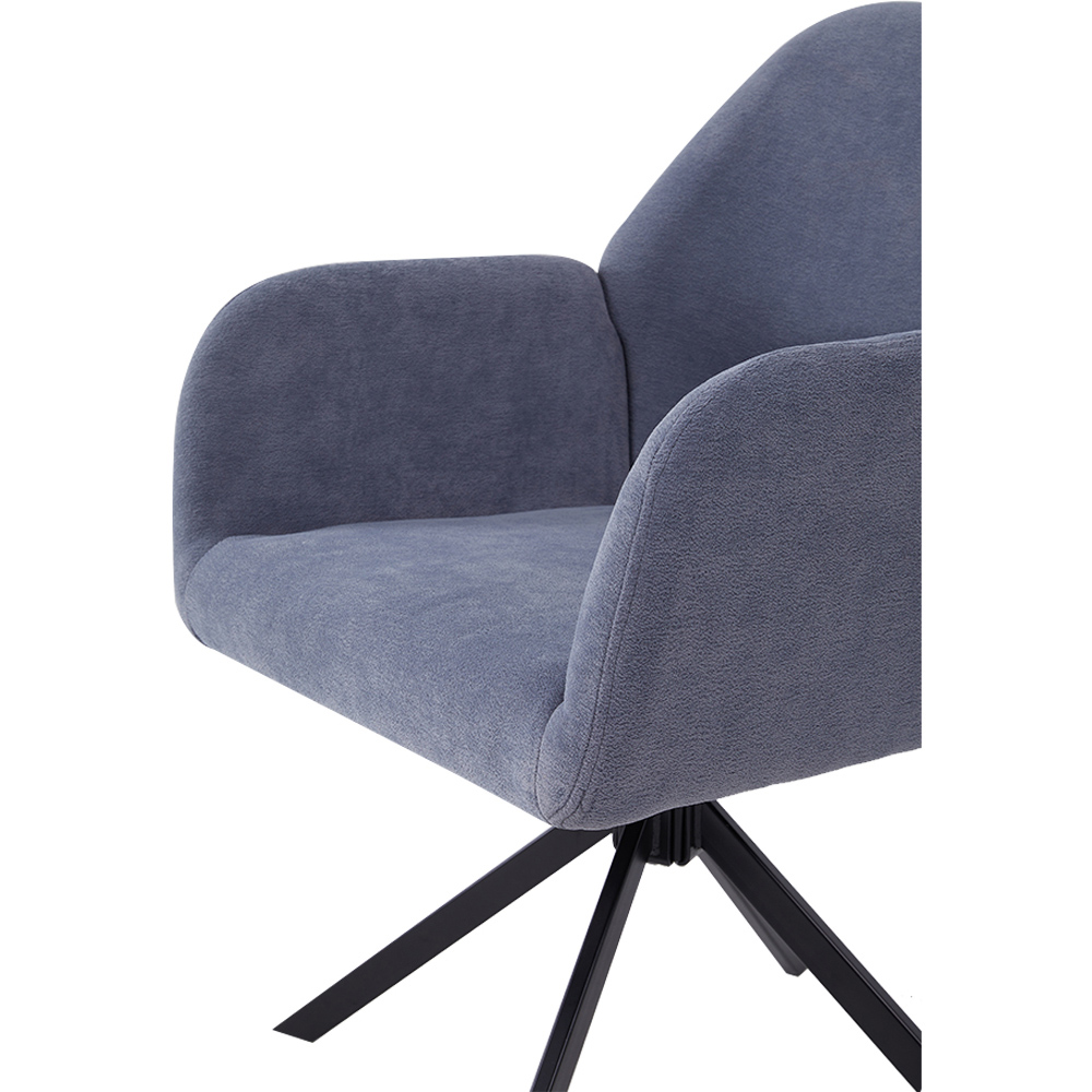 Living and Home Grey Teddy Fleece Upholstered Swivel Chair Image 7