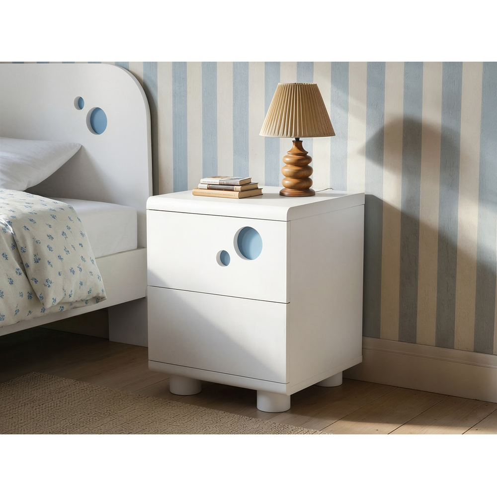 Flair Livana 2 Drawer White Bedside Table Image 4