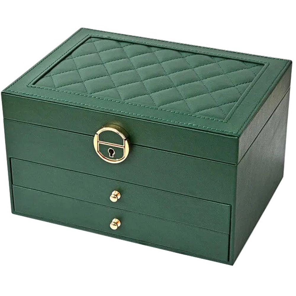 Modcraft Large 3 Layer Green Jewellery Box Organizer Image 1