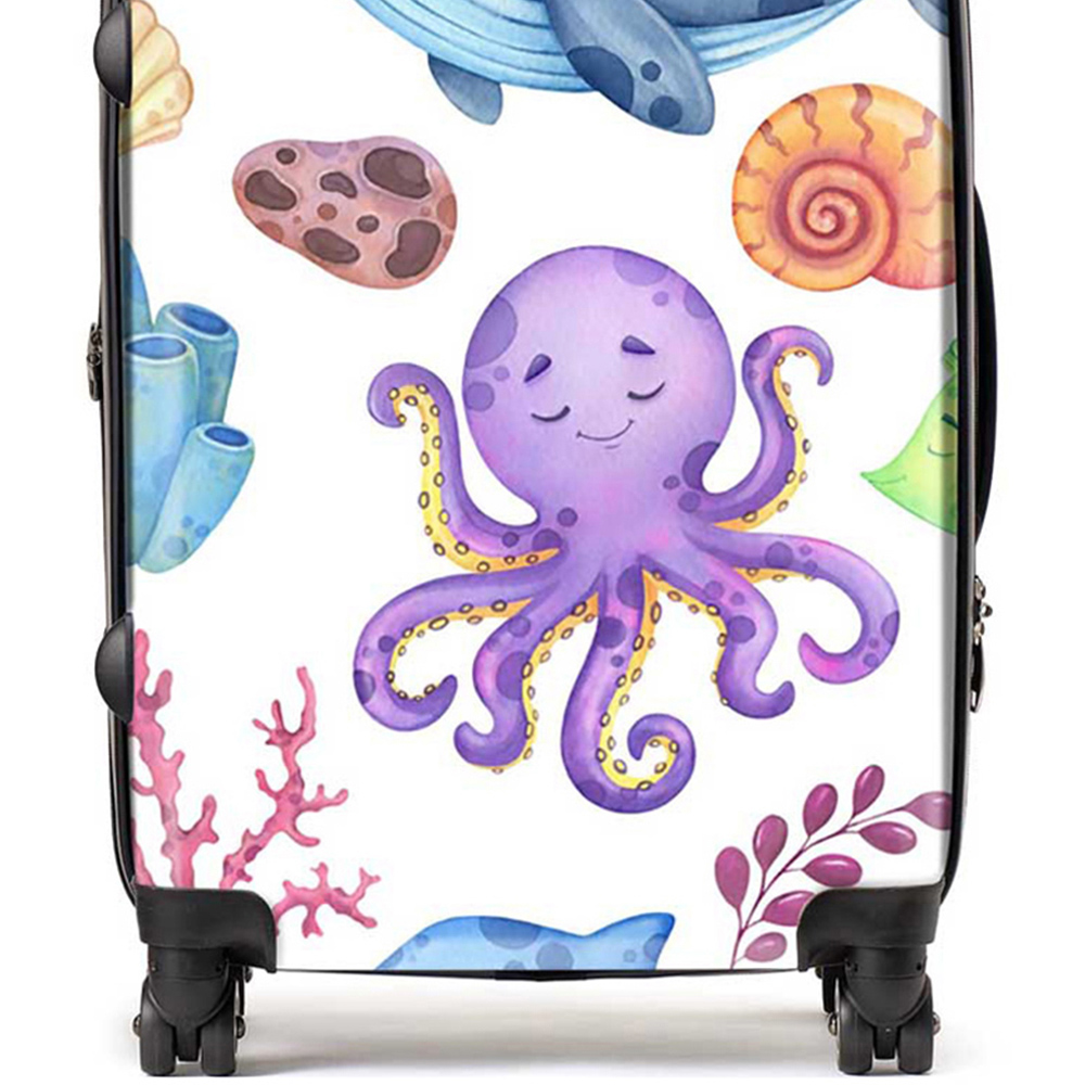 Warren Reed Designer Medium Children's Sea Life Suitcase Image 2