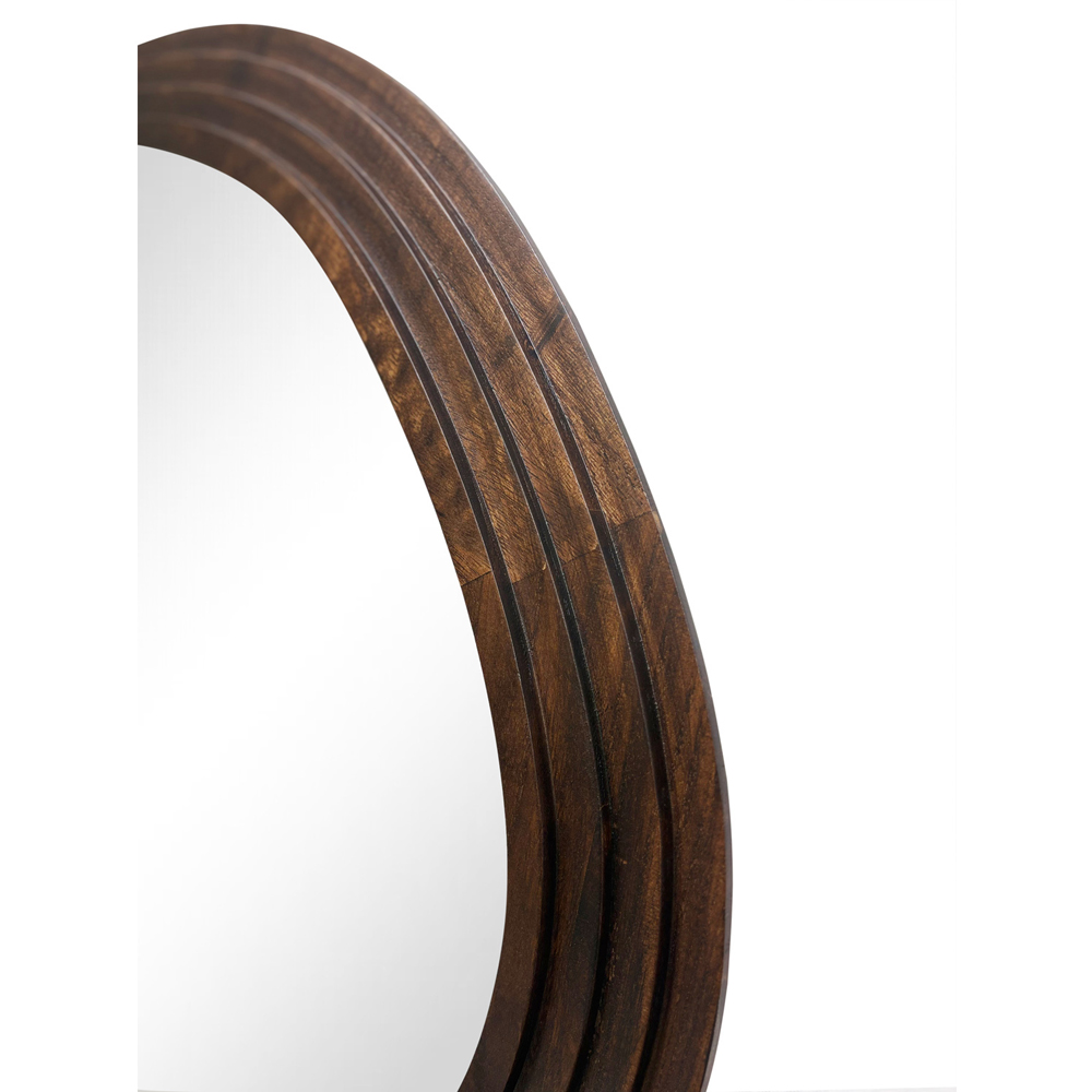 Dark Wood Stepped Wave Mirror Image 3