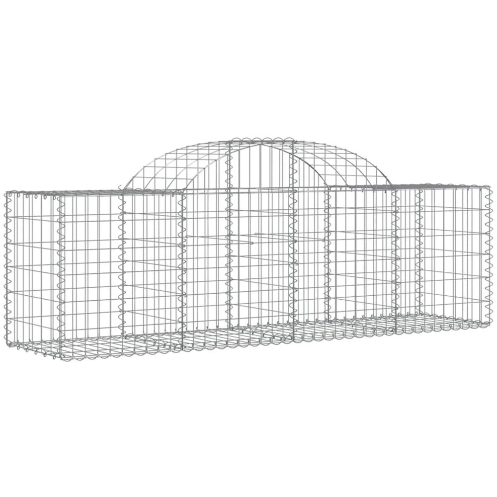 vidaXL Silver Galvanised Iron Arched Gabion Basket 200 x 50 x 60/80cm 7 Pack Image 1