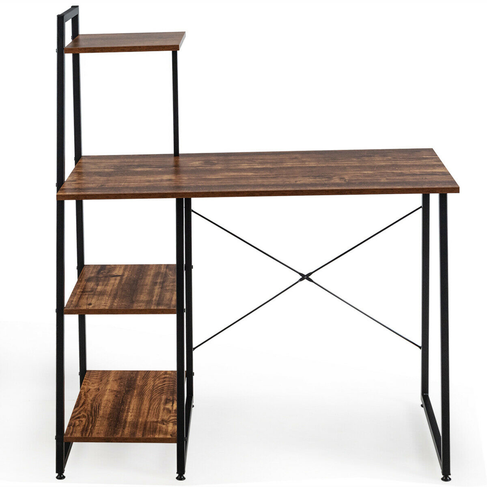 Costway 3 Shelf Adjustable Computer Desk Coffee Image 2