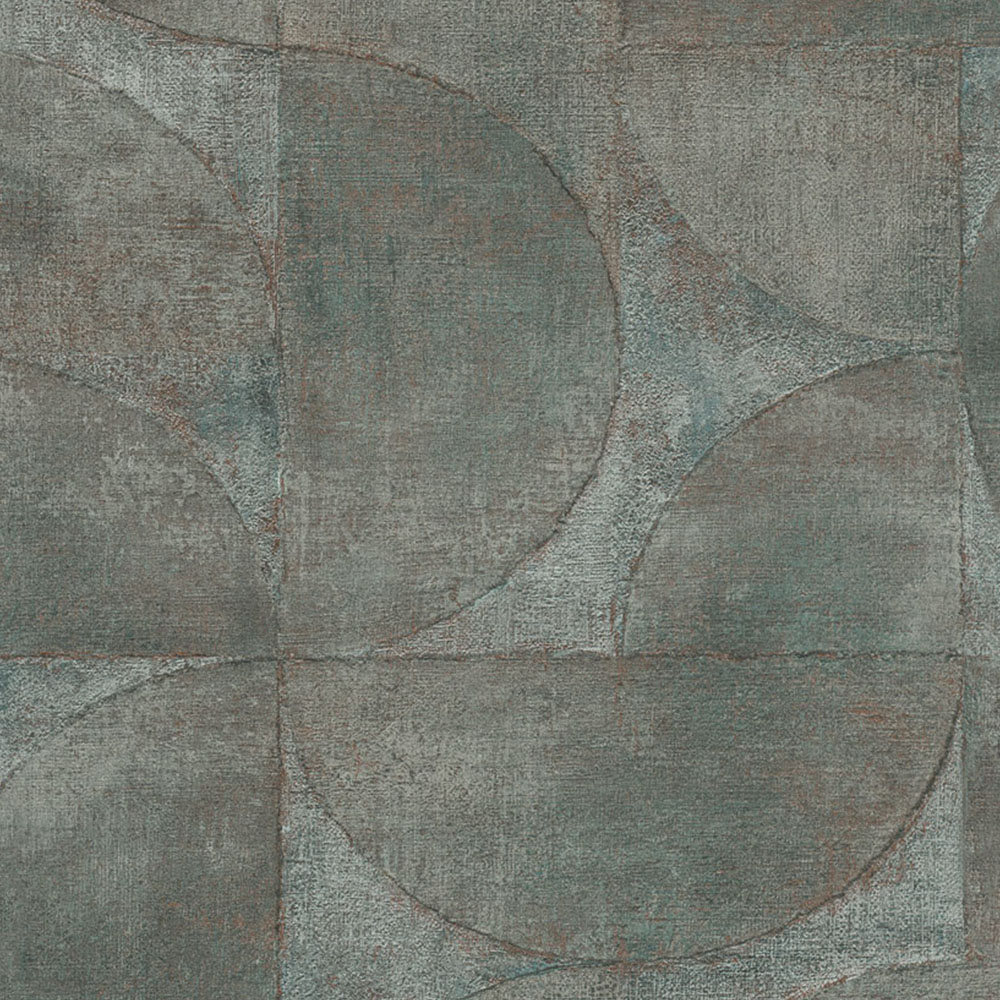 Galerie Perfecto 2 Rustic Circle Blue and Grey Wallpaper Image 1