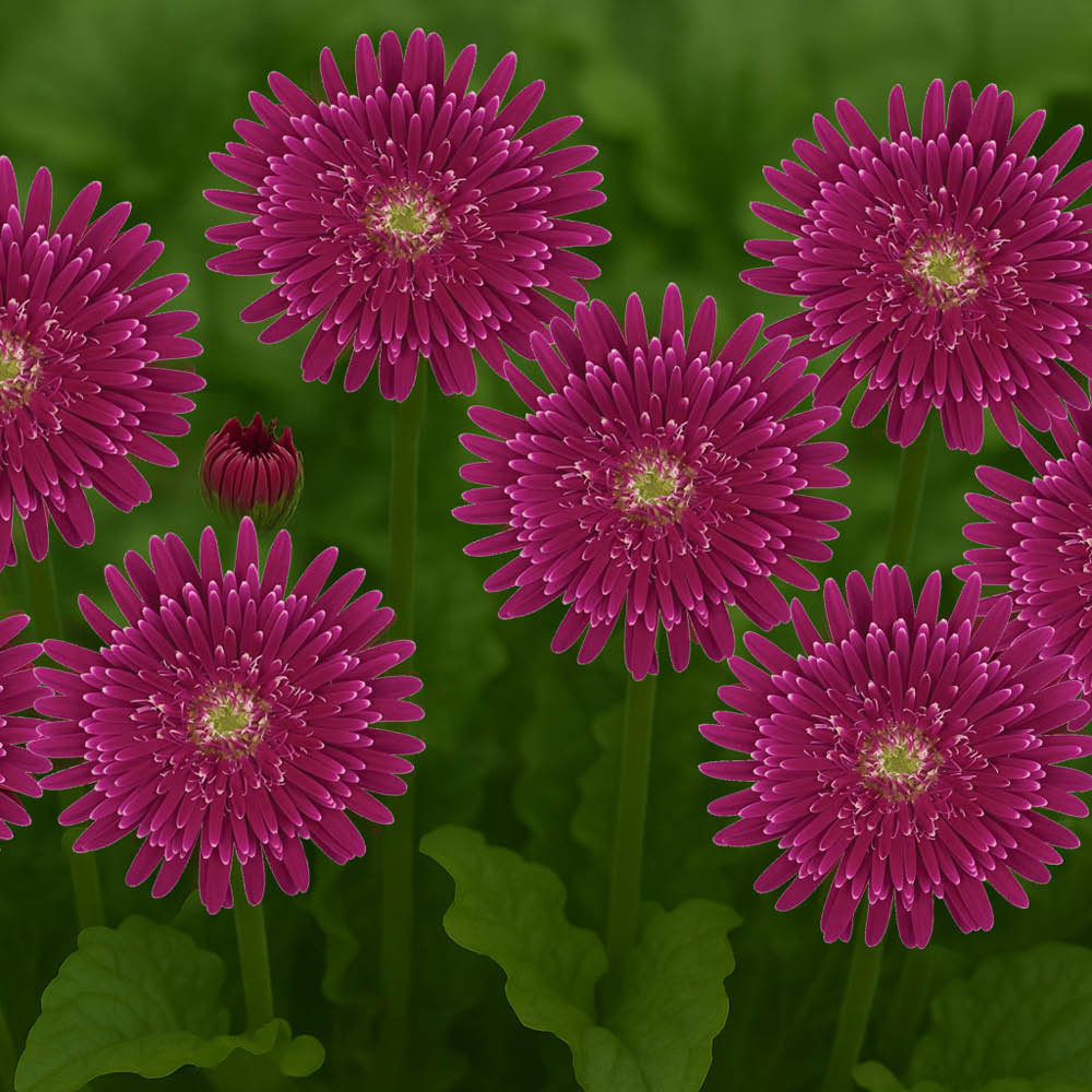 YouGarden Purple Gerbera Sunshaper Collection Plant Pot with Fertiliser 3 Pack Image 2
