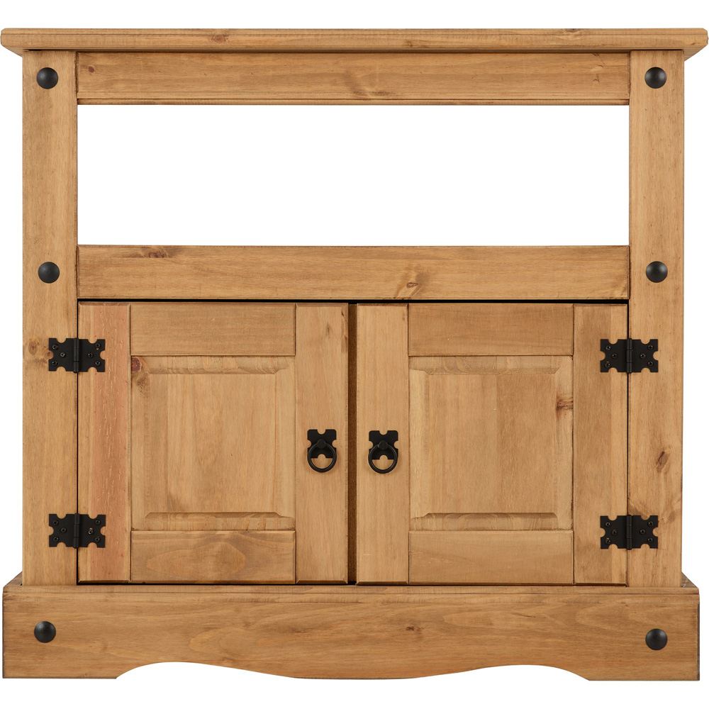 Seconique Corona 2 Door Single Shelf Distressed Waxed Pine TV Cabinet Image 3