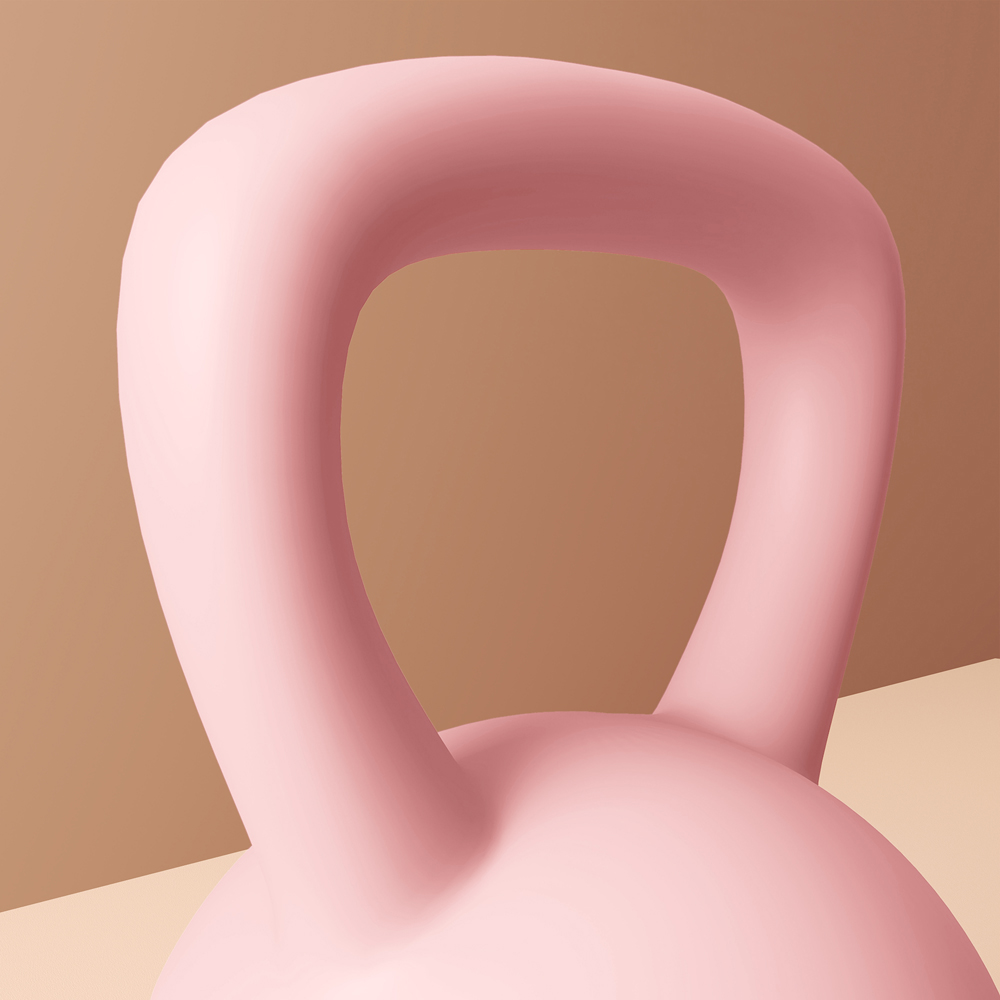 SPORTNOW Pink and Grey Soft Body Kettlebell with Non Slip Handle 8kg Image 5