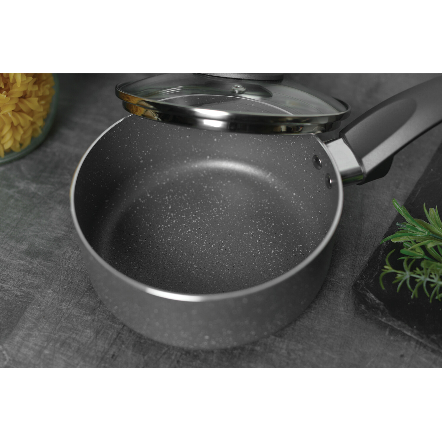 Kitchen Master Set of 3 Marble Effect Non-Stick Pans Image 3