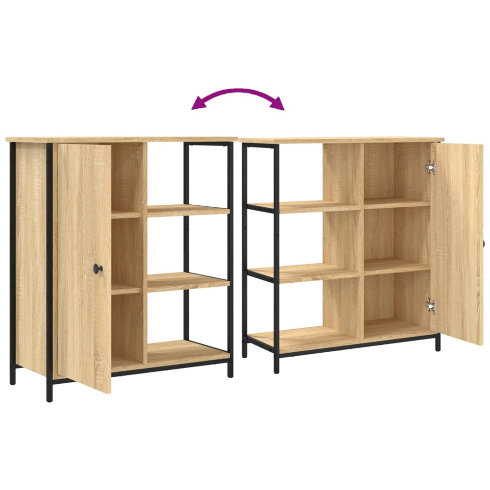 vidaXL Single Door 3 Shelf Sonoma Oak Sideboard Image 8