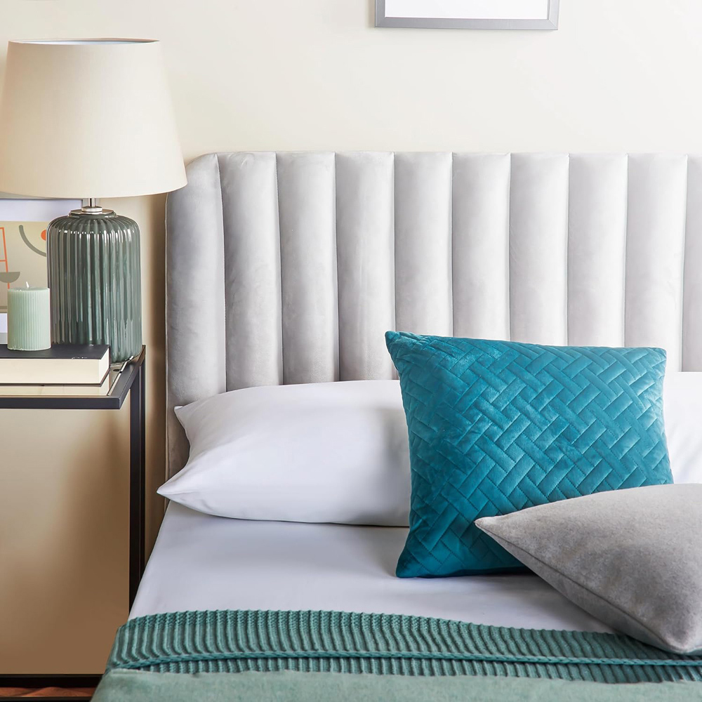 Home Treats King Size Velvet Ottoman Bed with Mattress Image 4