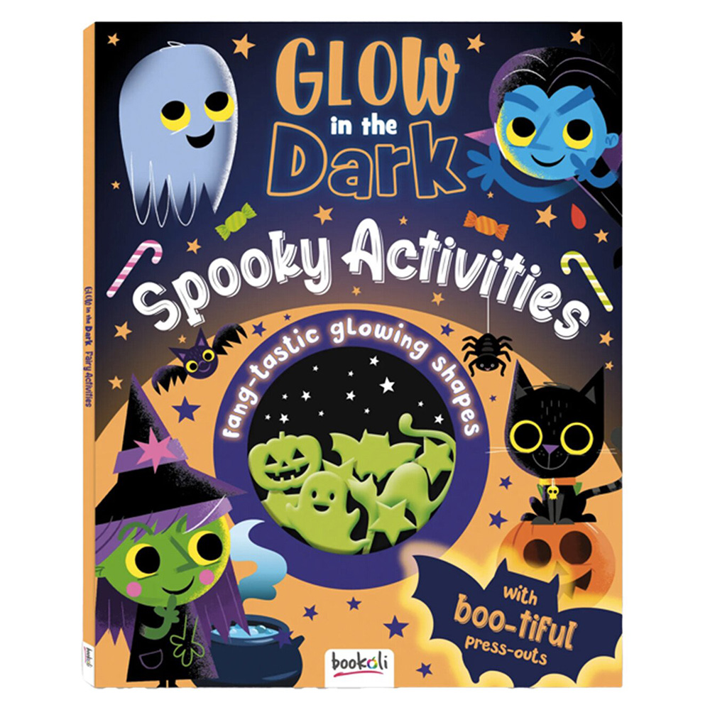 Glow in the Dark Spooky Activity Book Black and Orange Image