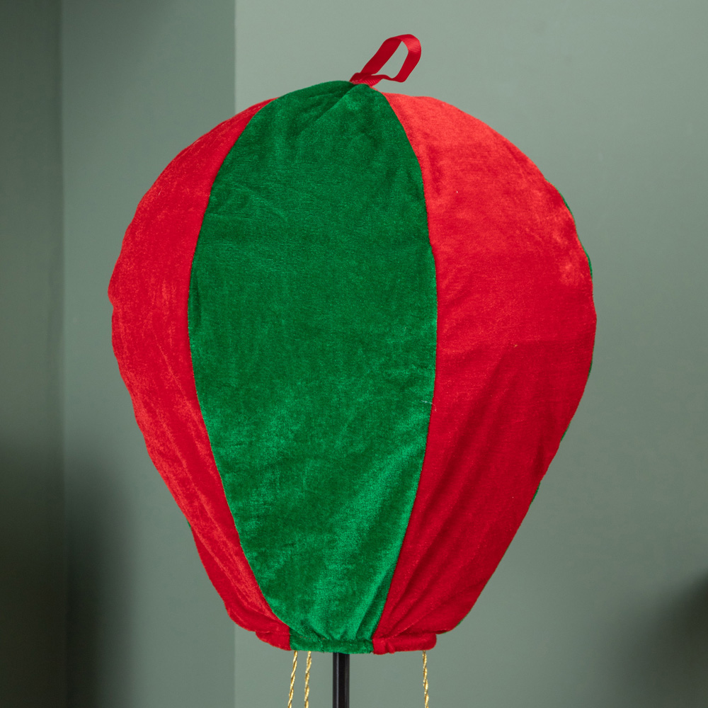Samuel Alexander Red and Green Razza Rat Hot Air Balloon Hanging Christmas Decoration 80cm Image 3