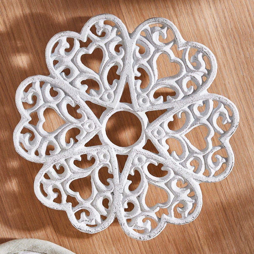 Dibor 23cm Extra Large White Cast Iron Trivet Image 5