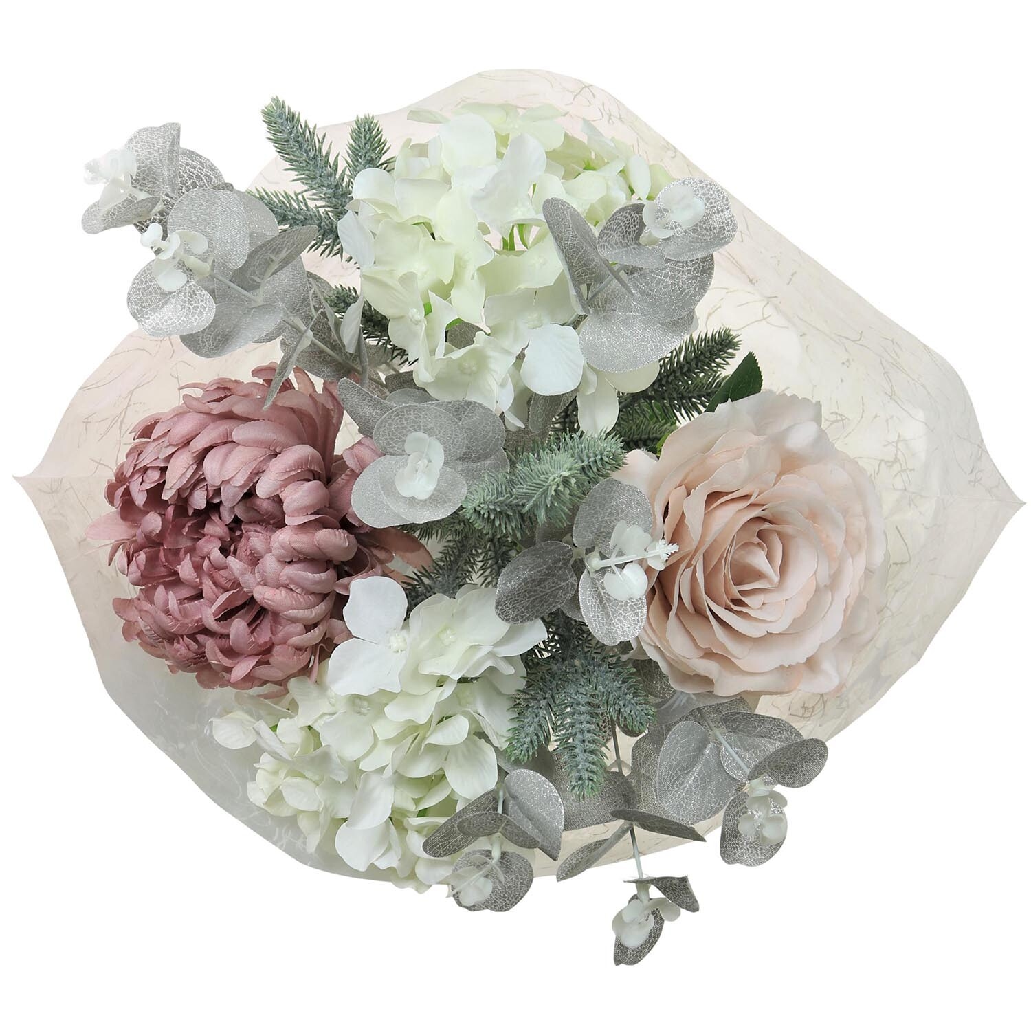 Spruce and Chrysanthemums Artificial Flower Bouquet Image
