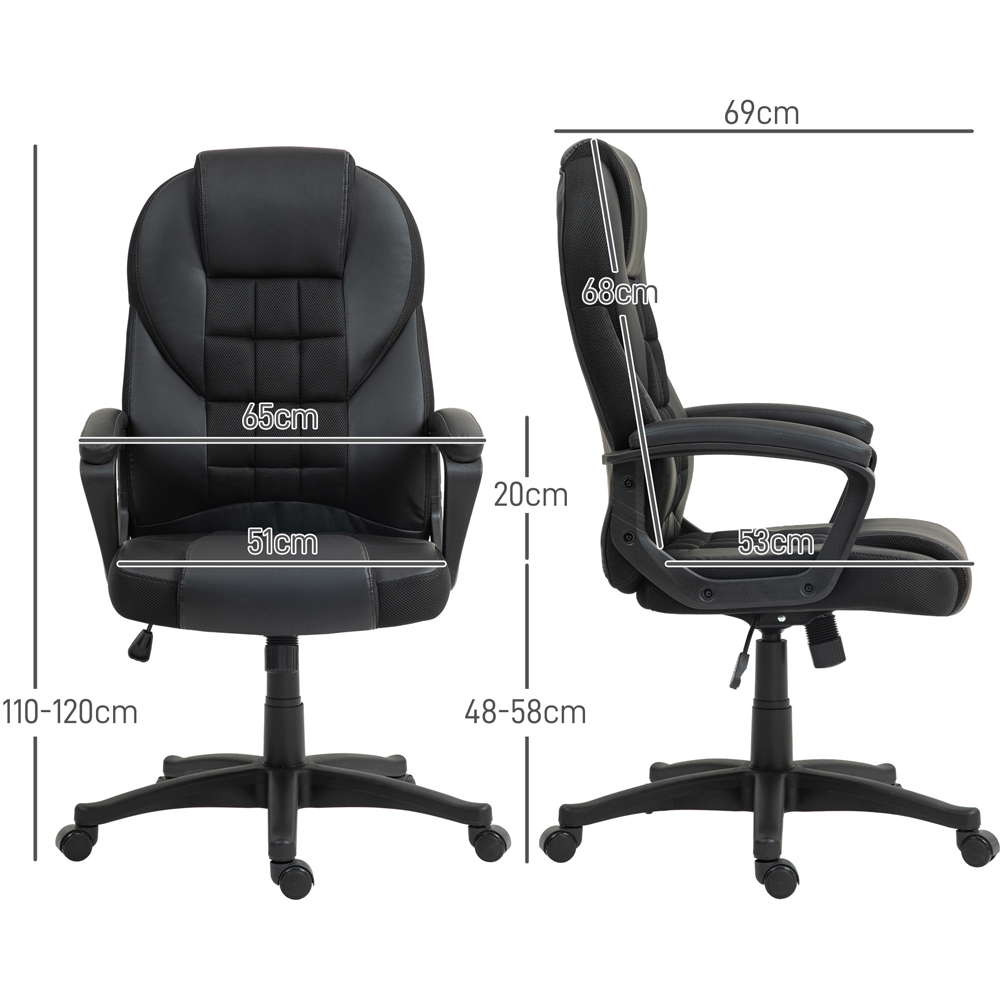 Portland Black Executive Office Chair with High Back and Armrests Image 9