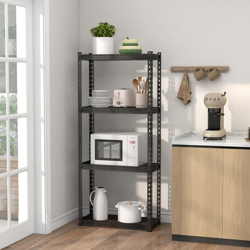 Costway 4 Shelf Black Garage Shelving Unit Image 2