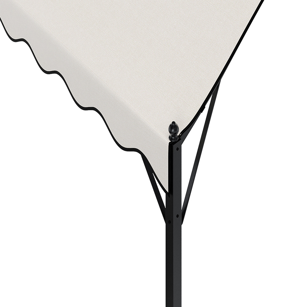 Living and Home Black Metal Arched Pergola with Canopy Image 3