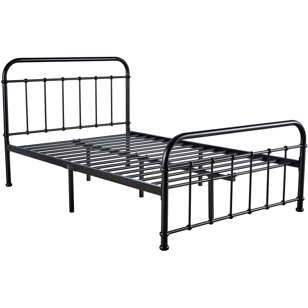 Home Source Minerva Vintage Double Black Metal Bed Frame Image 2