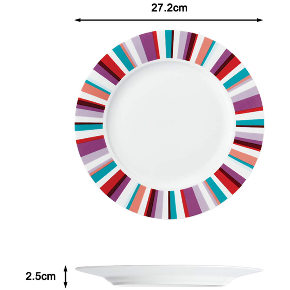 Waterside Mix and Match Stripe Multicolour 24 Piece Dinner Set Image 5