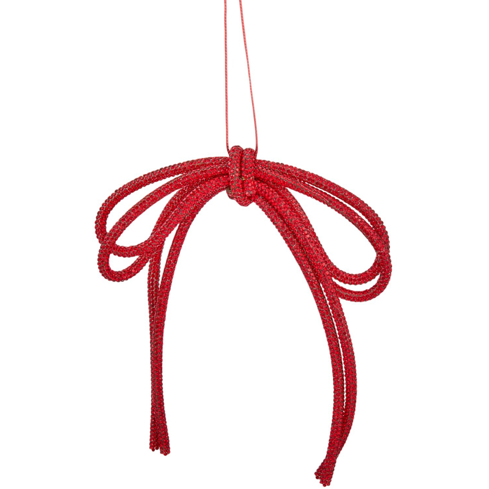 Diamante Bow Decoration Red Image 1