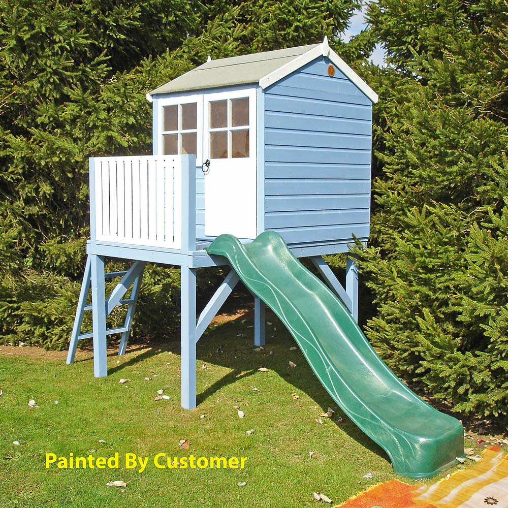 Shire Bunny Wooden Playhouse with Platform and Slide Image 3