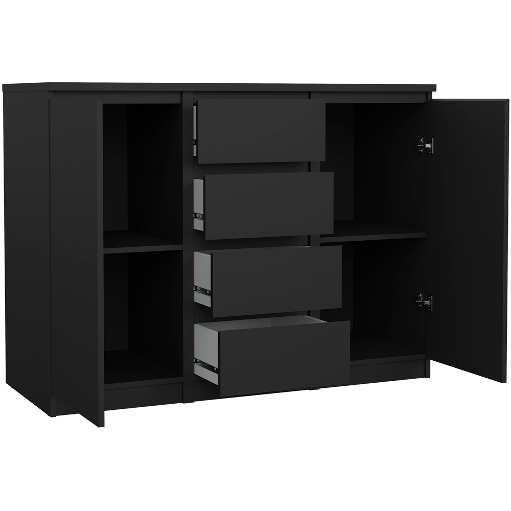 Florence 2 Door 4 Drawer Black Matt Sideboard Image 4
