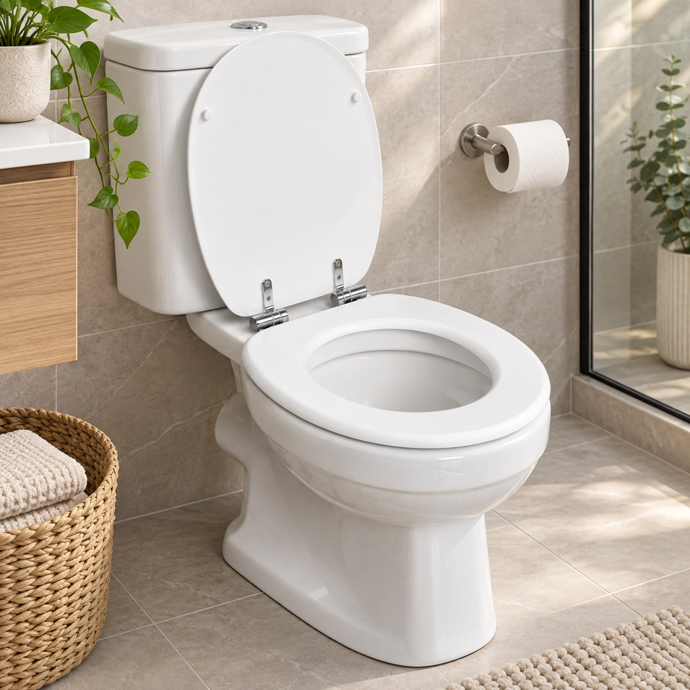 Go Bathrooms Matt White Universal Soft Close Round Oval Toilet Seat Image 3