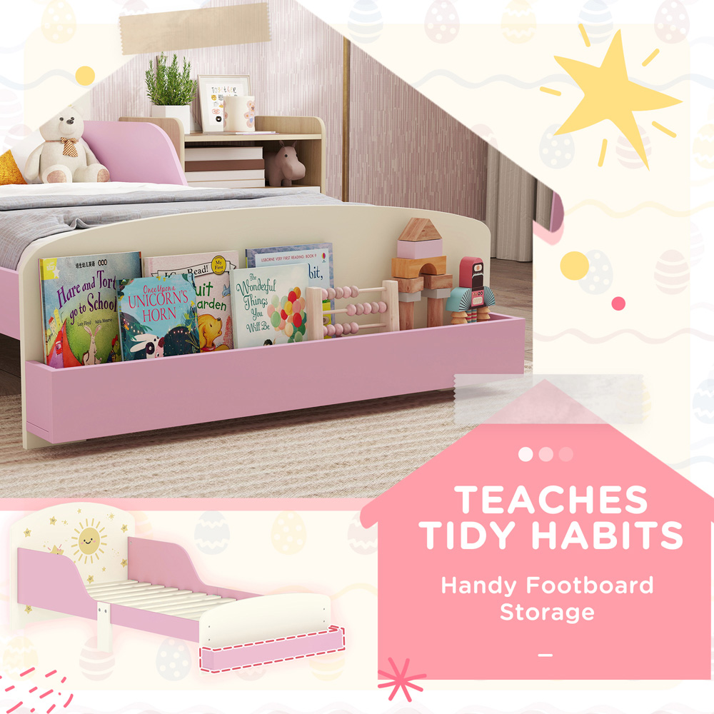 AIYAPLAY Sun Themed Pink Kids Storage Bed Frame Image 6