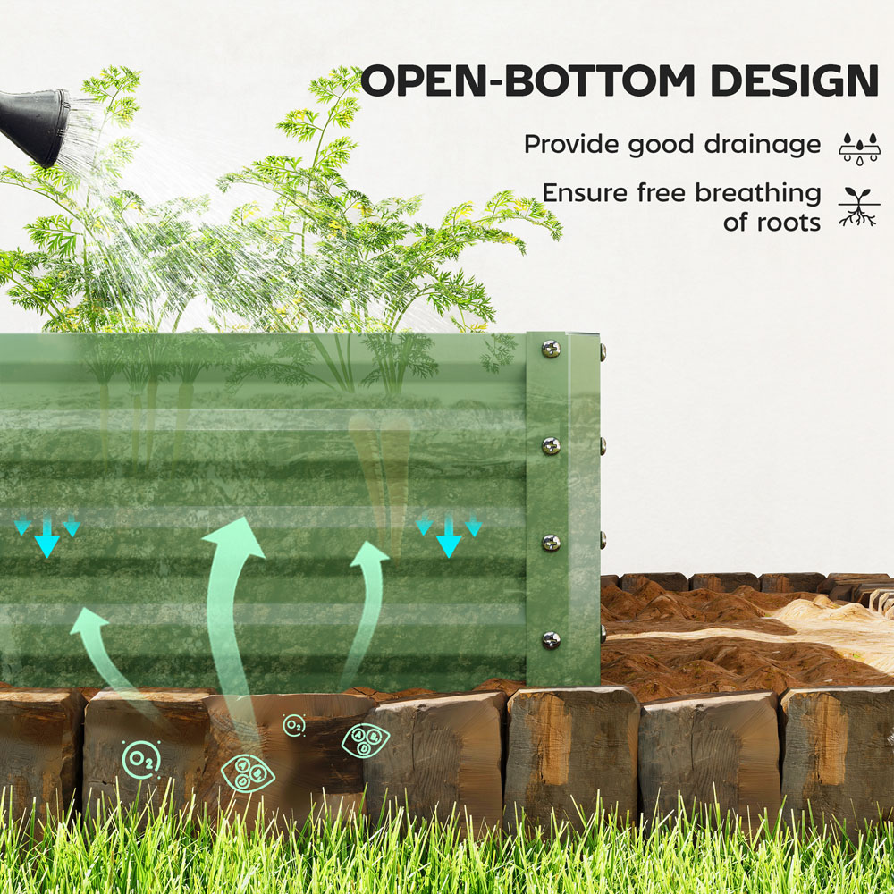 Outsunny Set of 2 Light Green Raised Garden Bed 30 x 60 x 110cm Image 7