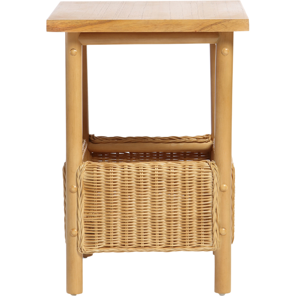 Desser Dubai Single Shelf Light Oak Natural Rattan Lamp Table Image 3