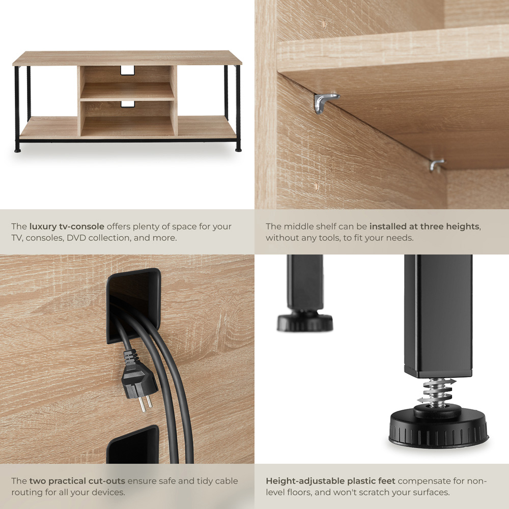 Tectake 4 Shelf Sonoma Oak TV Stand Image 6