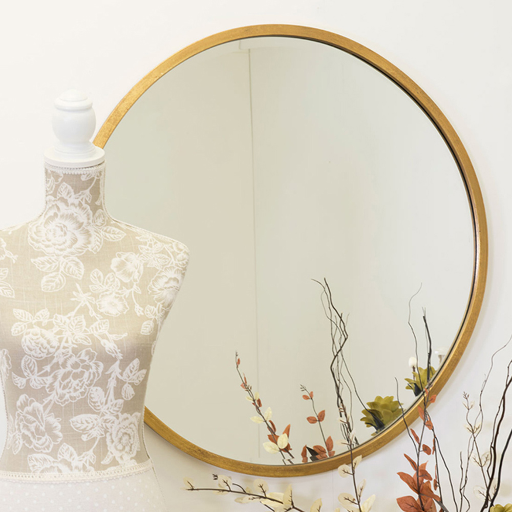 Rowan Gold Round Wall Mirror 79 x 79cm Image 2