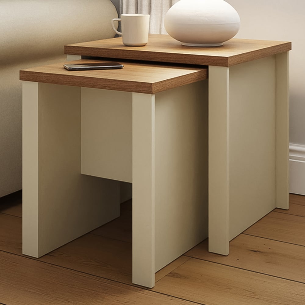 GFW Lancaster Cream Nest of Tables Set of 2 Image 1