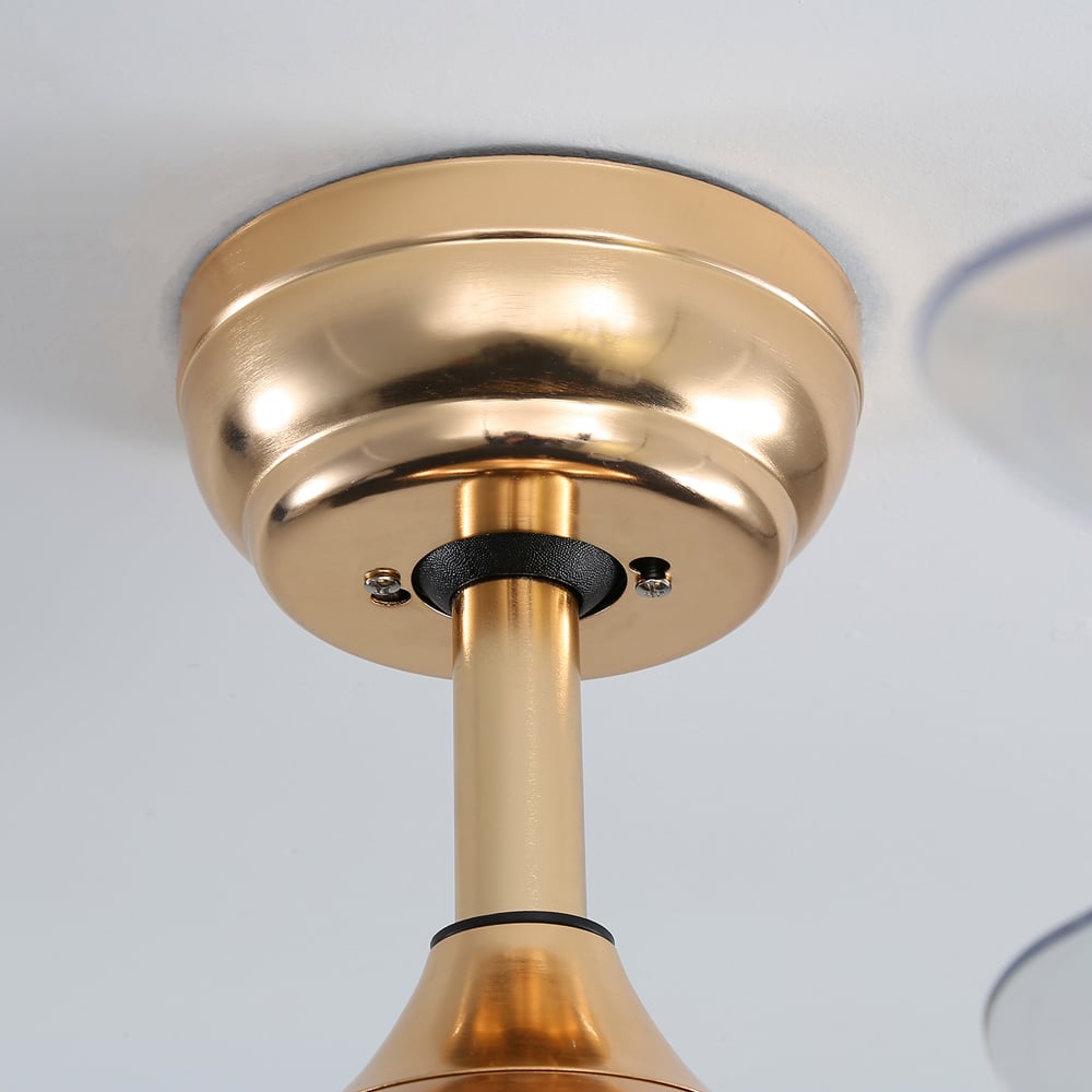 Living and Home Gold Crystal LED Ceiling Fan Light with Remote 42 inch Image 3
