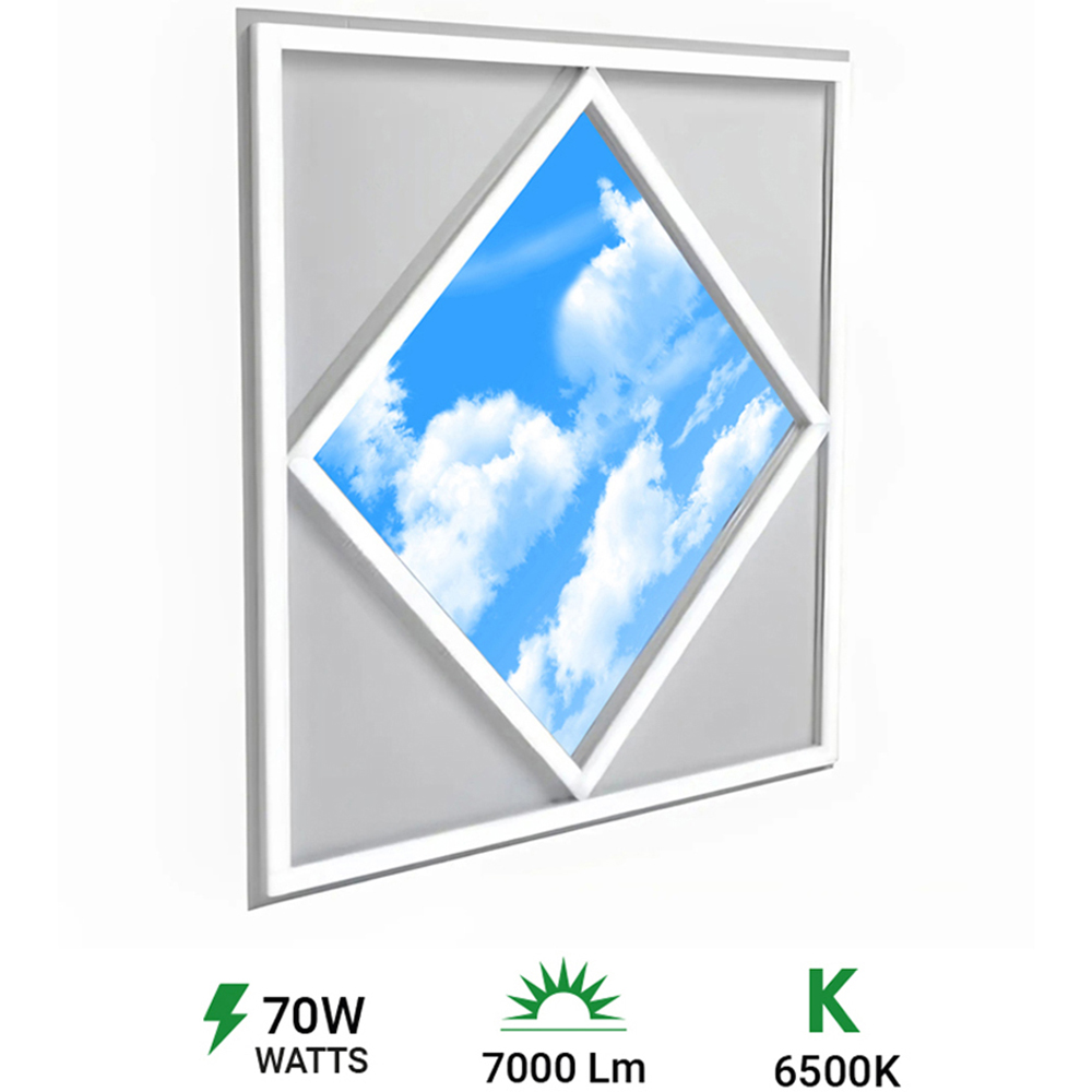ENER-J 70W 6500K Cool White Diamond Sky and Cloud Ceiling LED Panel Light 600 x 600mm 6 Pack Image 6