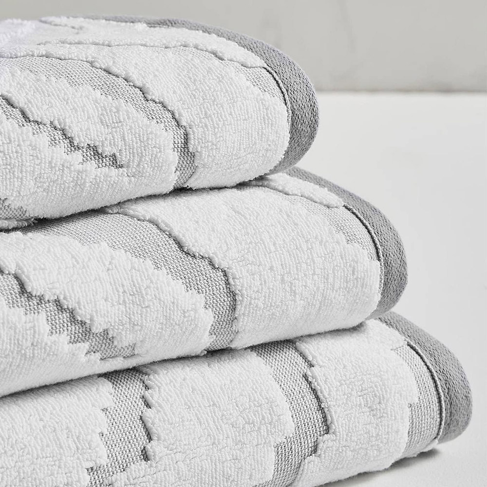 Allure Bath Fashions Grey Zebra Print Sculpted Hand Towel Image 2