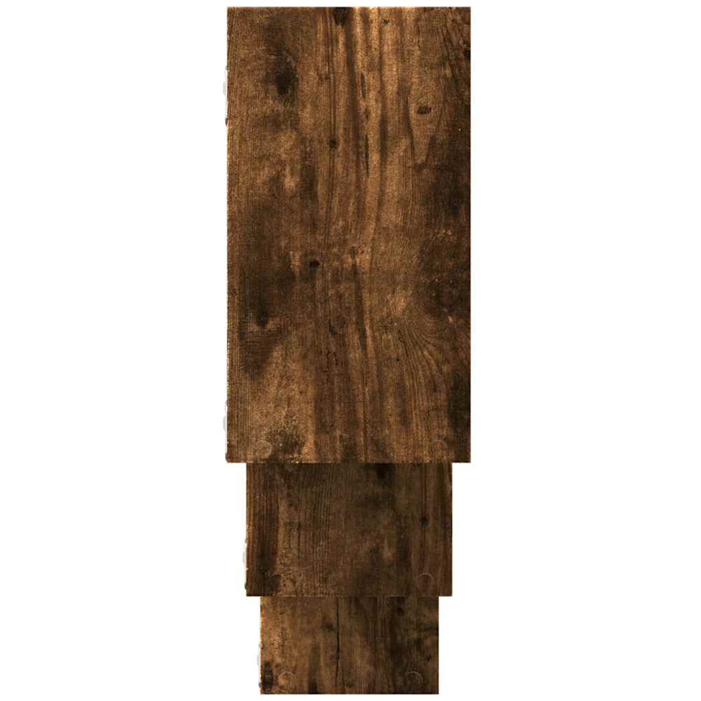 vidaXL 8 Shelf Smoked Oak Floating Wall Shelf Image 4