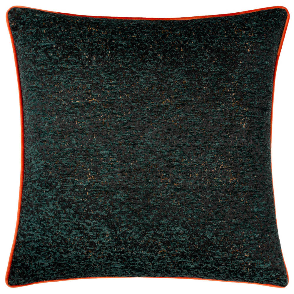 Paoletti Galaxy Emerald Chenille Piped Cushion Image 1