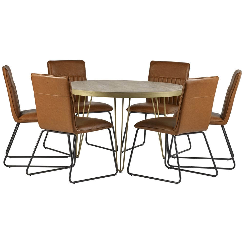 Brooklyn Huyen 6 Seater Light Gold Round Dining Table Image 5