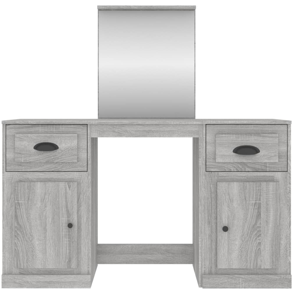 vidaXL 2 Door 2 Drawer Grey Sonoma Dressing Table with Mirror Image 6