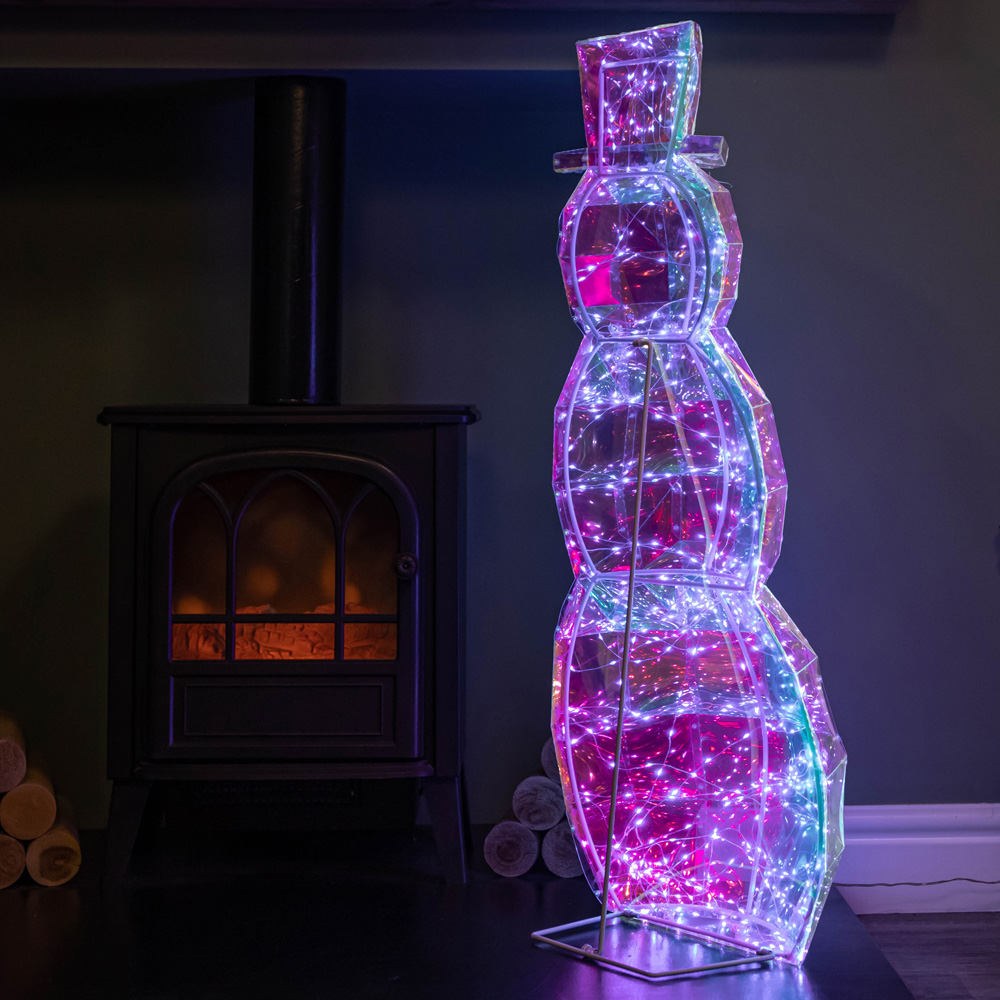 Samuel Alexander 400 White LED Iridescent Snowman Christmas Decoration 91cm Image 5